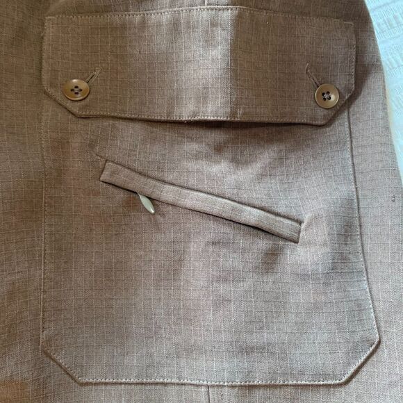Tommy Bahama Brown Silk Sz 14 Pants Utility Safari Travel Trouser Cargo Pockets - Picture 10 of 11
